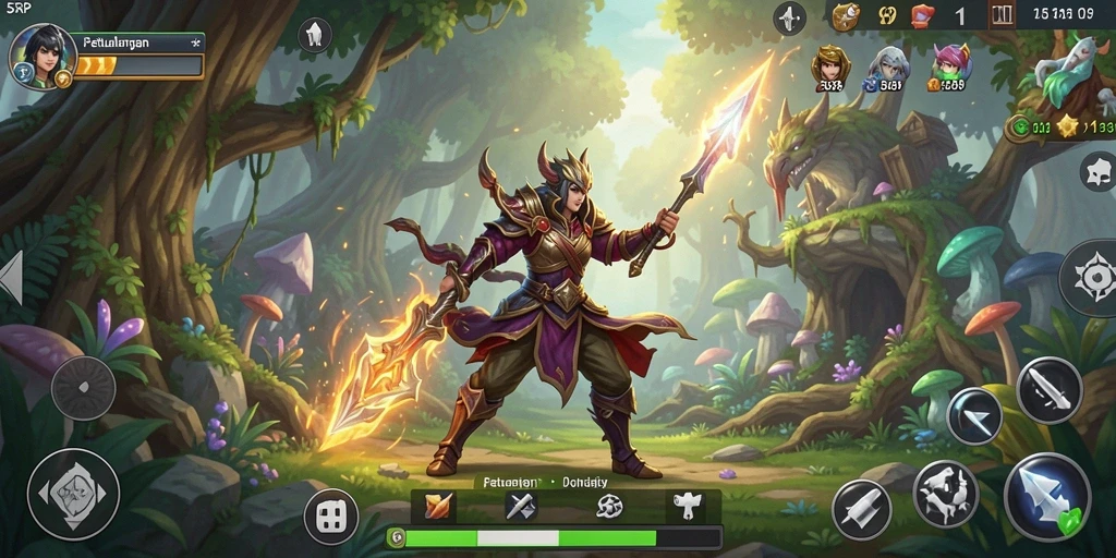 Screenshot gameplay 55RP dengan adegan petualangan yang epik.