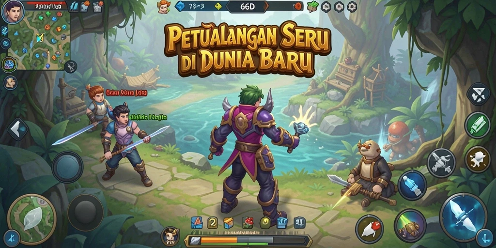 Tangkapan layar dari gameplay 66D yang menampilkan aksi petualangan.