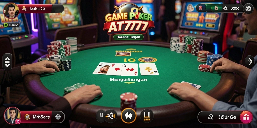 Screenshot gameplay AT777 menampilkan keseruan bermain Poker.