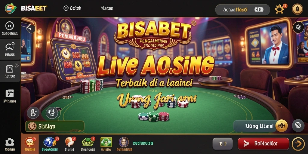 Screenshot gameplay BISABET menampilkan dealer langsung saat bermain kasino.