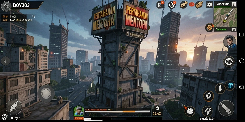 Gameplay menegangkan dalam BOY303, pertahankan menara dari serangan musuh.