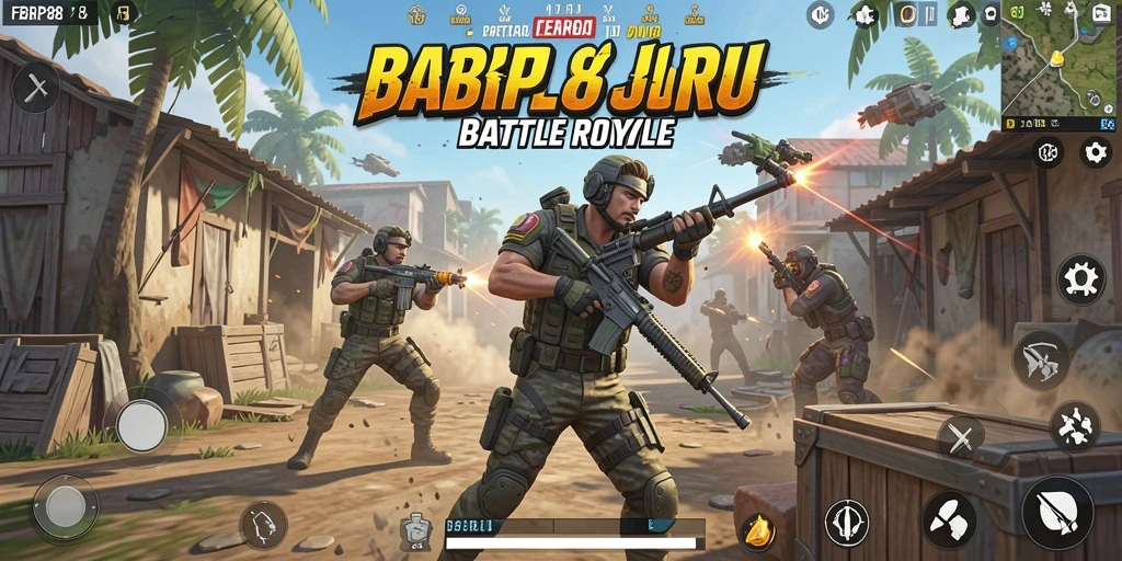 Screenshot FBRP88 menampilkan aksi pertempuran Battle Royale yang mendebarkan.