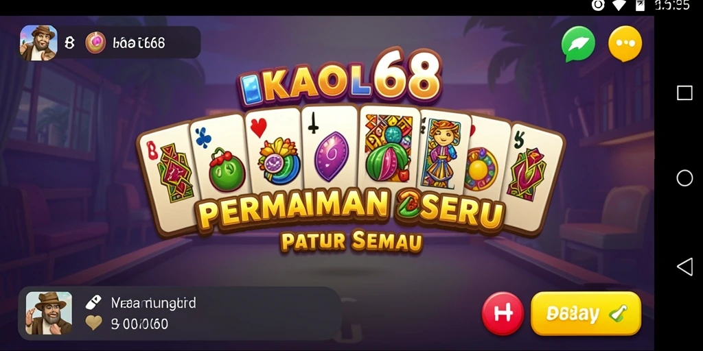 Screenshot gameplay KAOL68 yang menampilkan keseruan permainan Domino.
