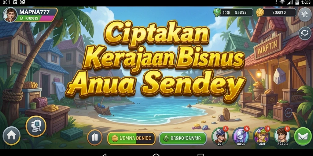 Screenshot gameplay MAPNA777 menampilkan manajemen bisnis yang menarik.