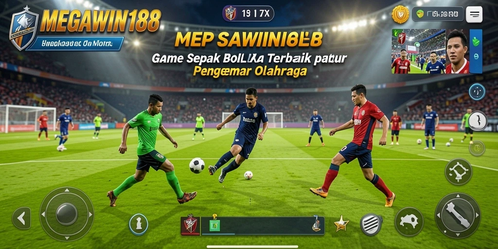 Gameplay MEGAWIN188 menampilkan aksi dan strategi sepak bola yang mendebarkan.