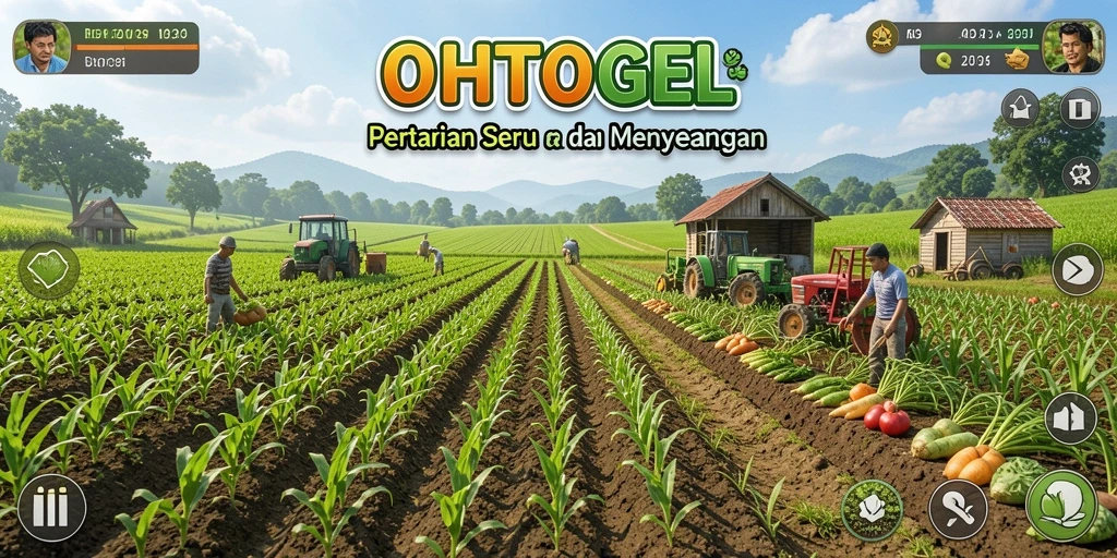 Screenshot OHTOGEL yang menampilkan gameplay pertanian yang menarik.