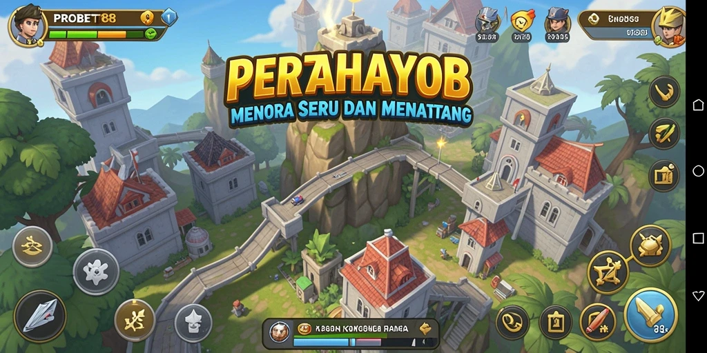 Screenshot menampilkan intensitas pertahanan dalam PROBET88 dengan strategi menara.