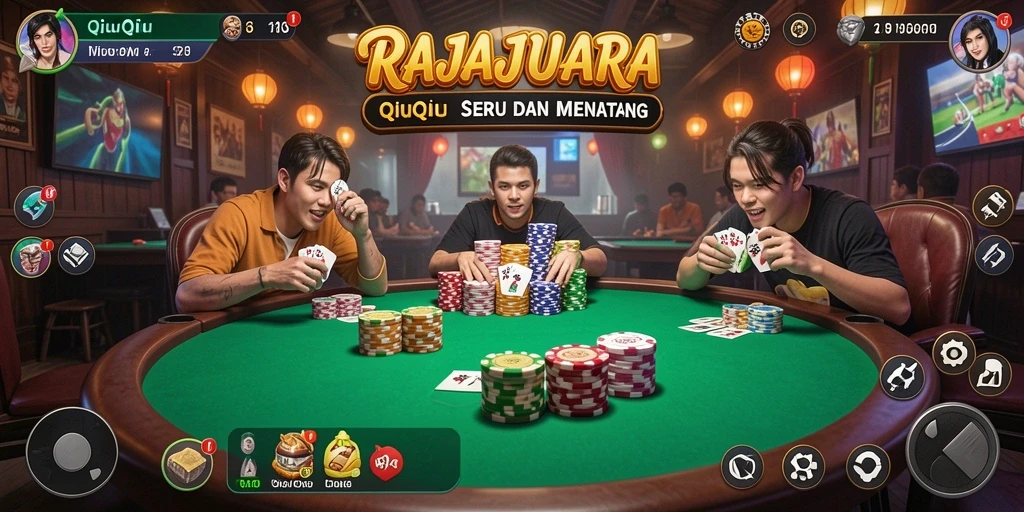Screenshot utama RAJAJUARA menunjukkan antusiasme pemain QiuQiu.