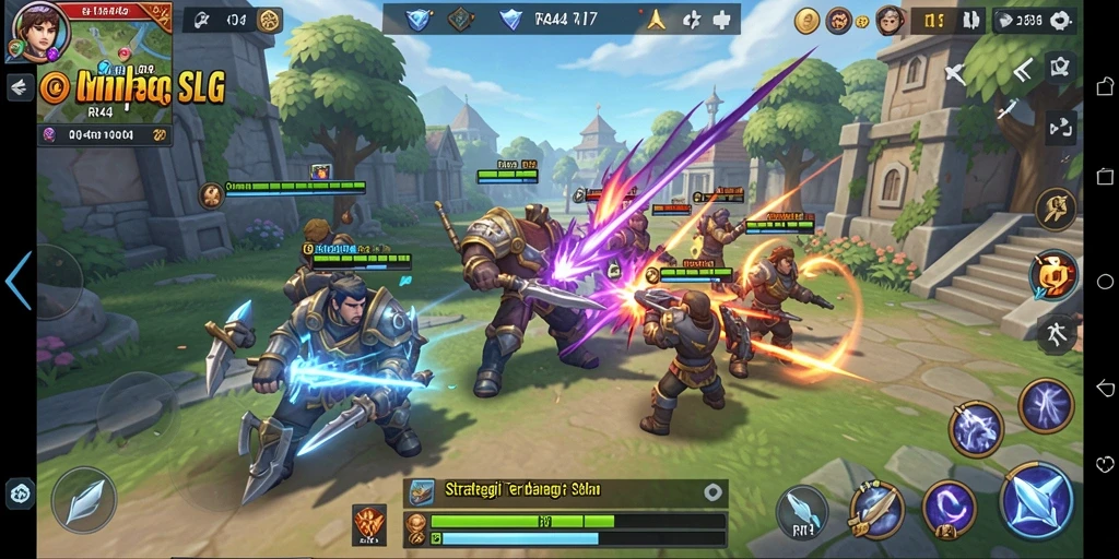 Tangkapan layar gameplay RR44 menampilkan strategi pertempuran yang intens.