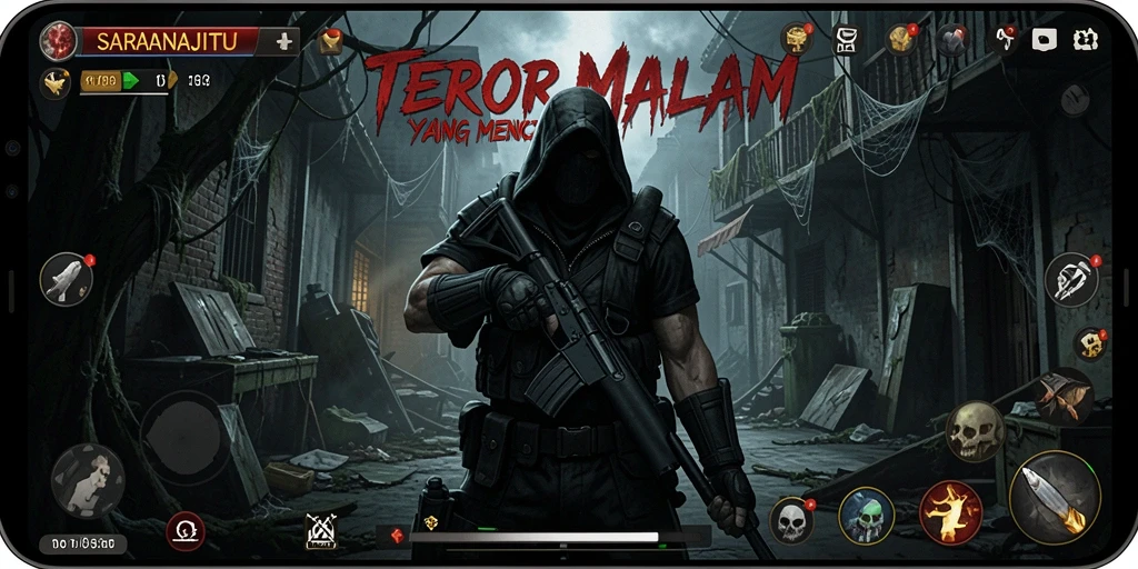 Gameplay SARANAJITU yang menegangkan dan penuh ketakutan.