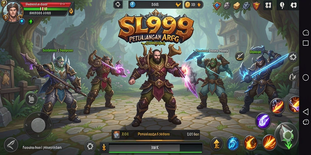 Tangkapan layar gameplay SL999 yang menampilkan aksi pertempuran ARPG yang seru.