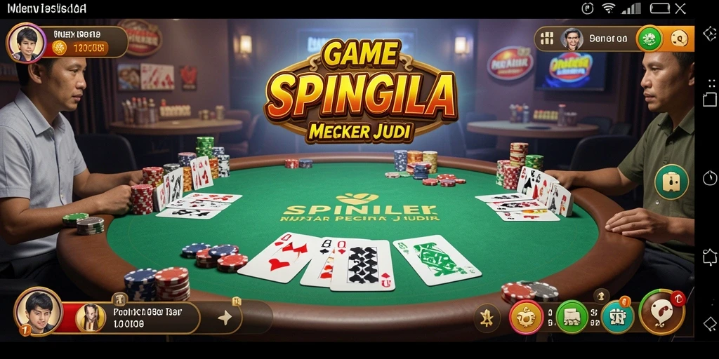 Screenshot gameplay SPINGILA menunjukkan aksi seru permainan Poker.