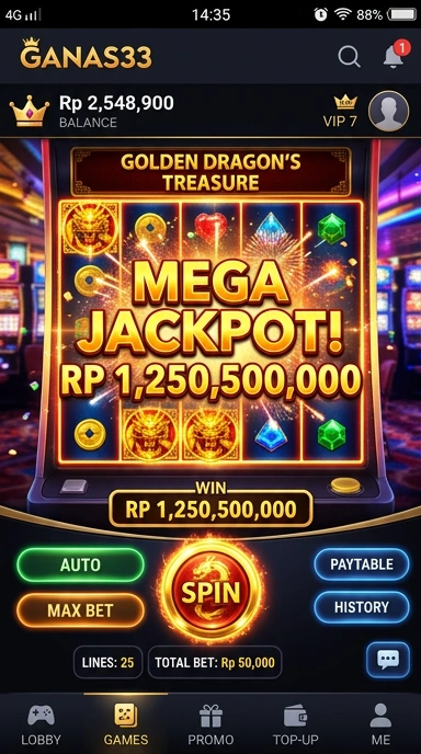 Tampilan antarmuka pengguna ganas33 yang sederhana dan intuitif.